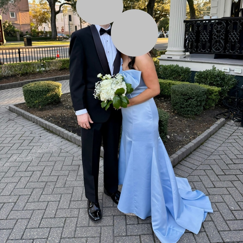 Light Blue Strapless Gown